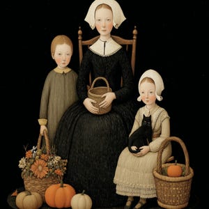 Portrait automne colonial vintage Image d'art numérique téléchargeable et imprimable en téléchargement immédiat