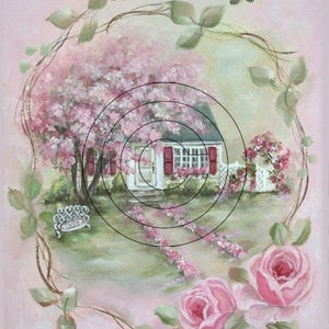 Vintage Shabby Chic Cottage Pink Flowers Wall Art Digital Download Printable Transfer/Hang Tags/Labels/Cards/Logos