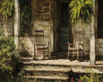 Farmhouse Primitive Porch: A4 Decoupage Rice Paper
