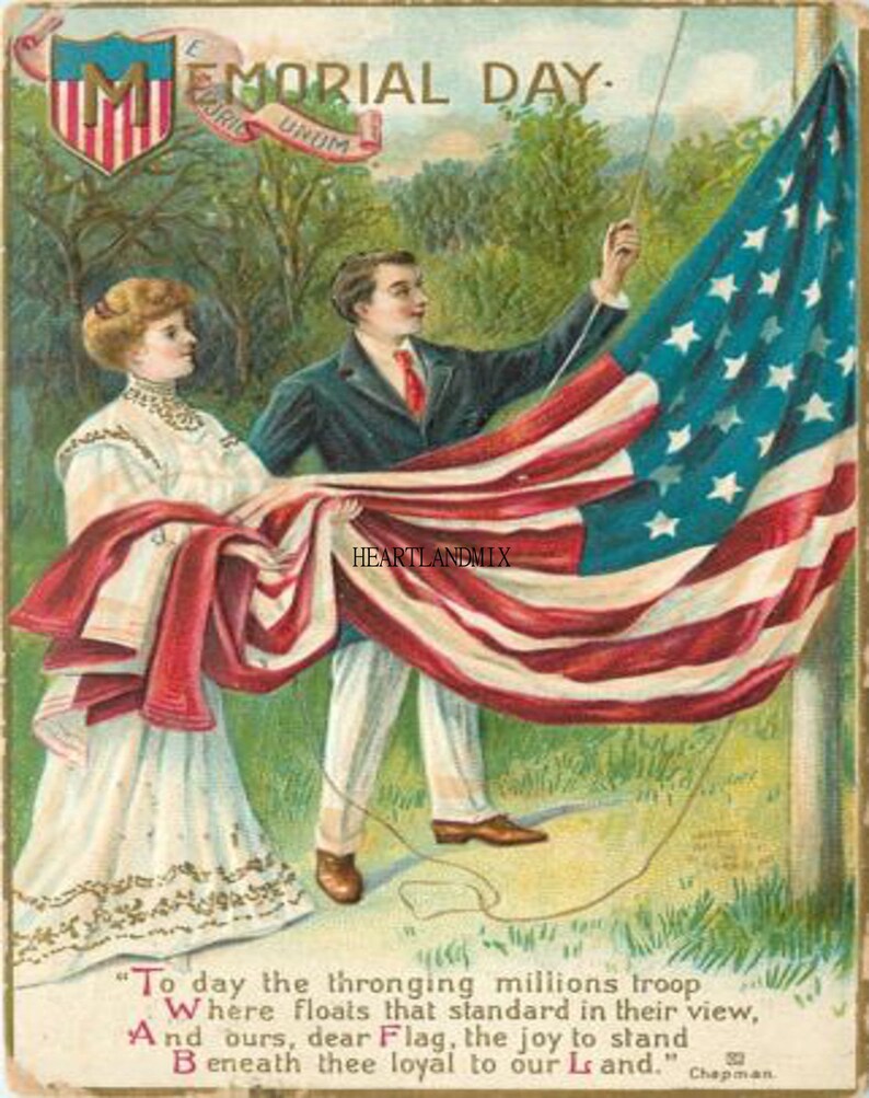 Memorial Day Vintage Digital Image Download Printable Etsy