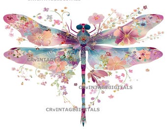 Dragonfly Decoupage Rice Paper: A4 Craft Image