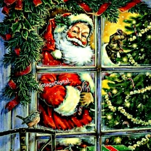 Vintage Santa Claus Christmas Image: Printable Wall Art Digital Download
