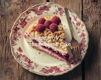 Raspberry Cream Cheese Crumble Coffee Cake Digital Download Recipe