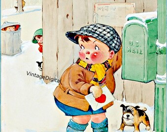 Biglietto di San Valentino vintage Scarica l'immagine stampabile Biglietto di auguri per ragazzo
