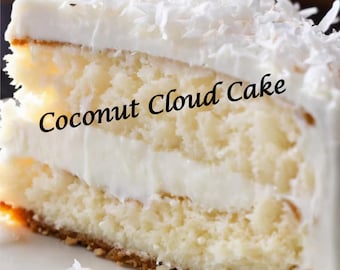 Coconut Cloud Cake RECIPE DIGITAL DOWNLOAD Printable