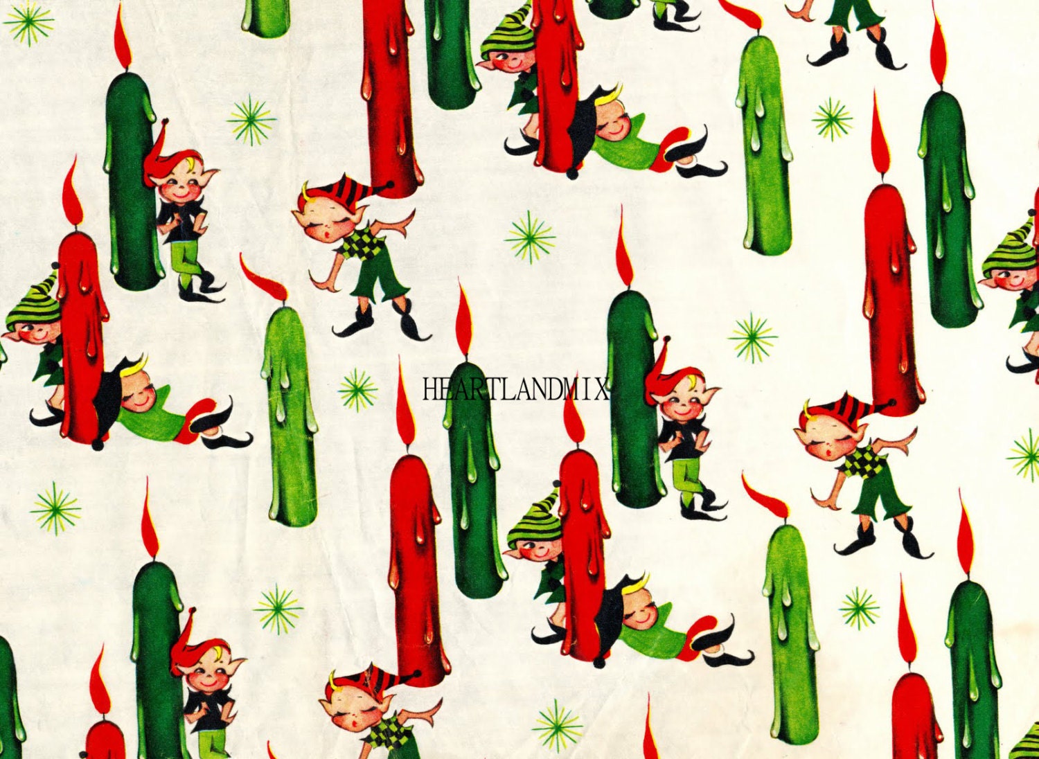 Vintage Christmas Wrapping Paper Printable Download North Pole Santa