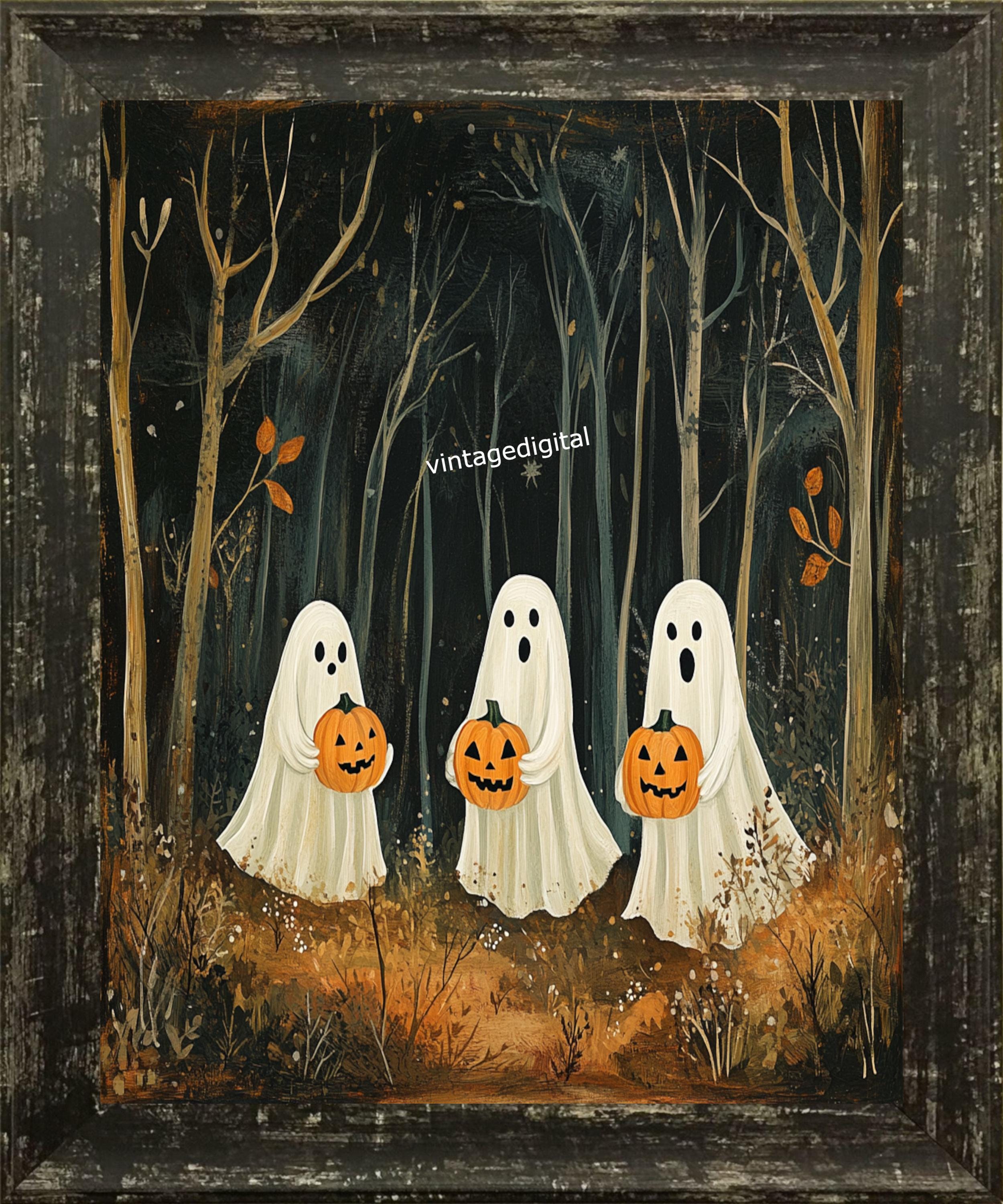 Halloween Ghost Vintage Digital Image Wall Art Download Printable - Etsy