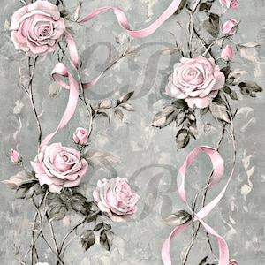 Viktorianische Shabby Chic ROSEN Seite Wallpaper Vintage Digitalbild Download Printable