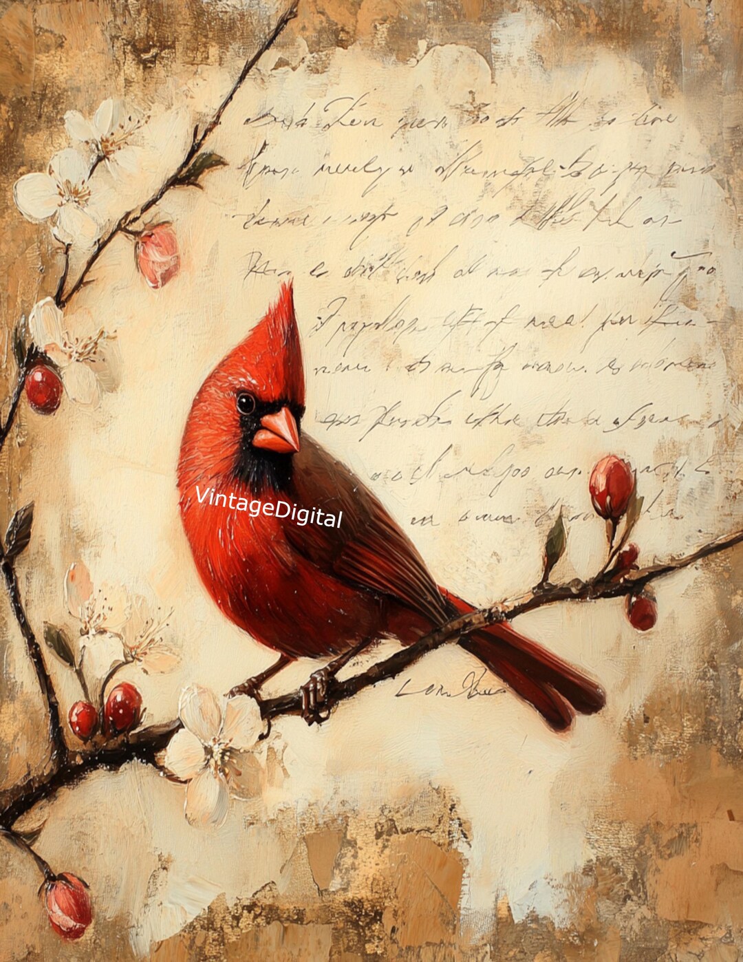 Cardinal Rice Cardinal Decoupage Rice Paper A4: DIY Crafting Designs - Etsy
