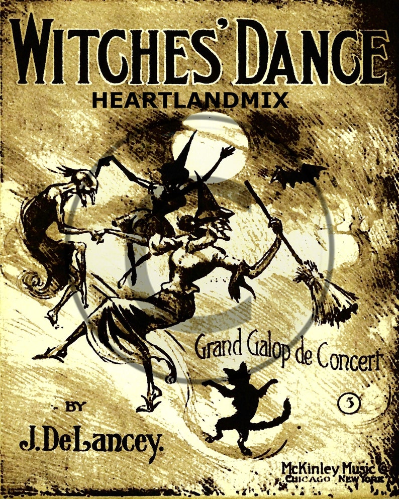 Vintage WITCHES DANCE Halloween Digital Image Download Etsy