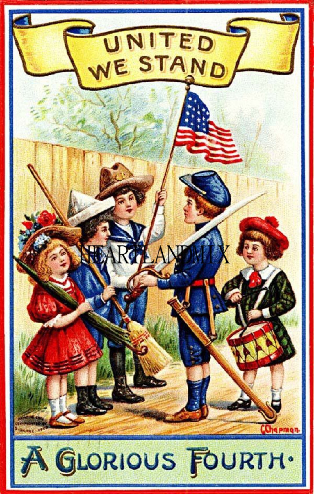 vintage fourth of july post card