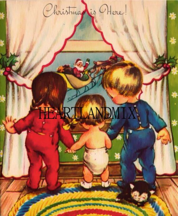 Vintage Christmas Eve Digital Image | Etsy