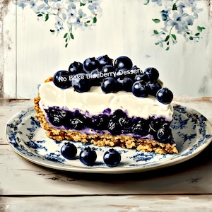 Easy No Bake Blueberry Dessert Digital Download Recipe Printable
