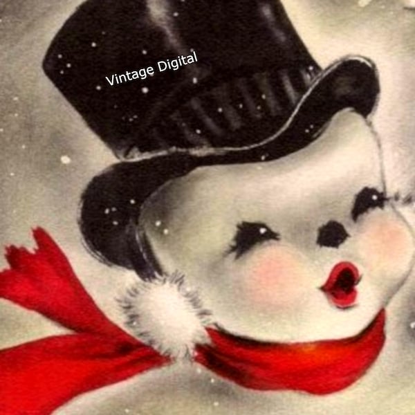 Decoupage Rice Paper: A4 Craft Retro Vintage Snowman