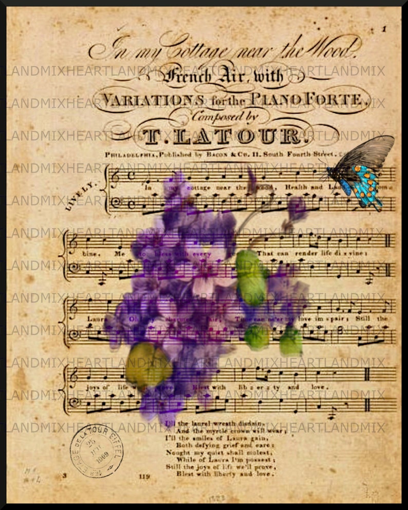 Vintage French Floral Print Wall Art Graphic Download Etsy