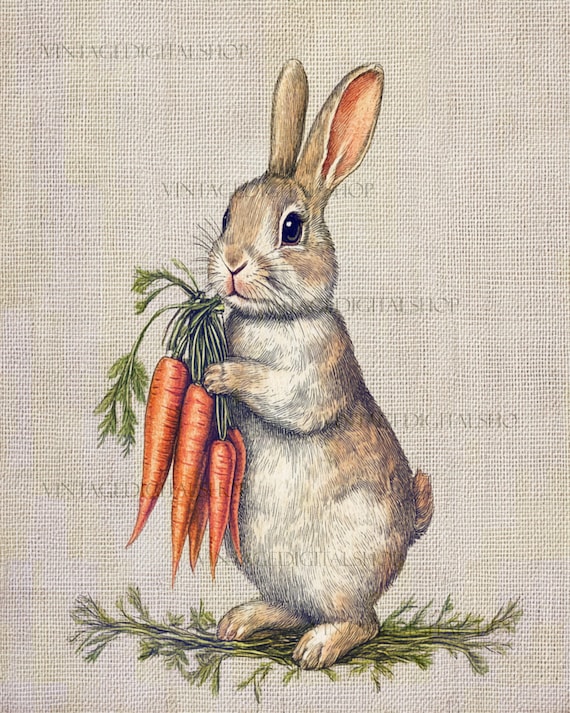 Bunny Rabbit Vintage Art | Greeting Card Bunny Rabbit Vintage Art | Greeting Card