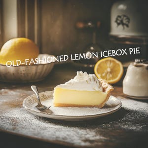 Old-Fashioned Vintage Lemon Icebox Pie No-Bake Recipe Digital Download Recipe Printable