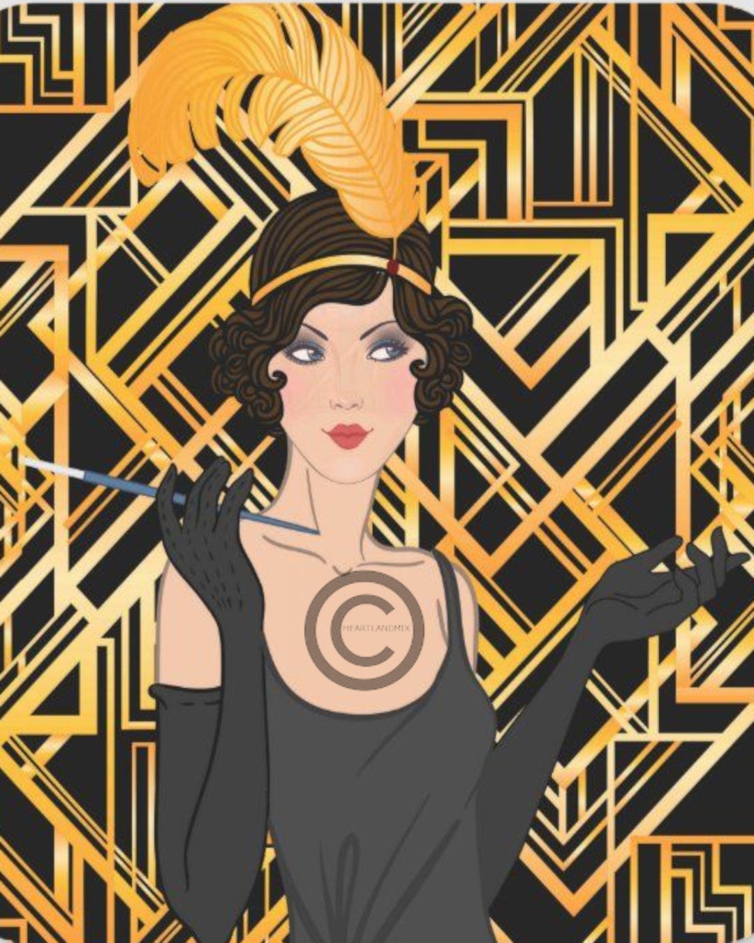 Vintage ROARING 20's FLAPPER Girl DIGITAL Image Art Deco Woman ...
