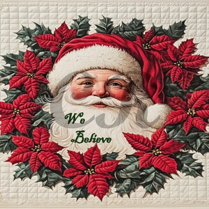 Vintage We Believe Santa Claus Ephemera Digital Image Art Download Printable Tags Greeting Cards
