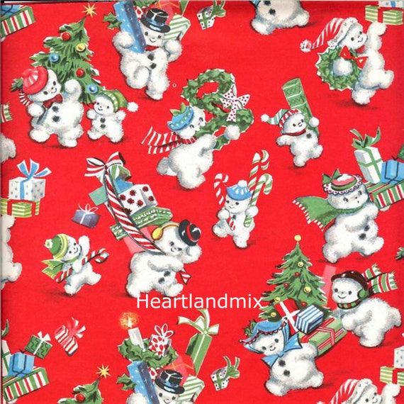 Vintage Christmas Wrapping Paper Download Printable Snowmen -   Vintage  christmas wrapping paper, Vintage wrapping paper, Christmas wrapping