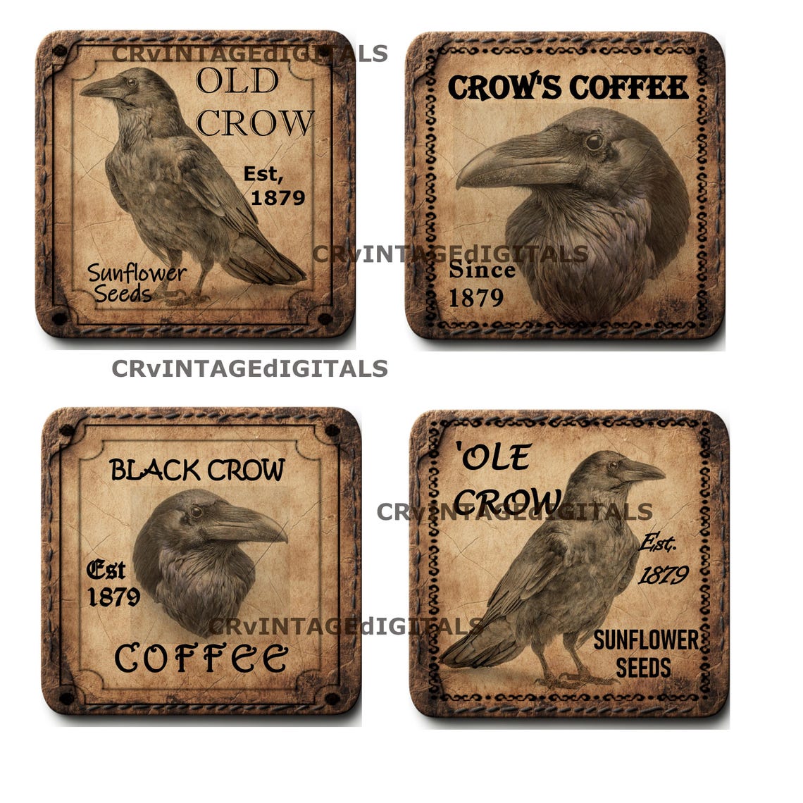 Vintage Farmhouse Primitive Crow Pantry Labels Digital Image Download ...