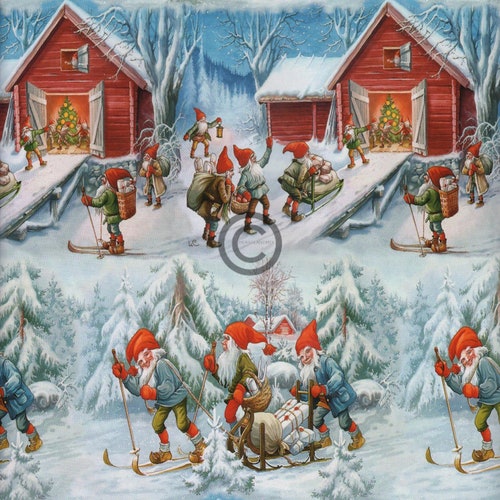 Santa and Reindeer Vintage Christmas Paper Digital Image - Etsy