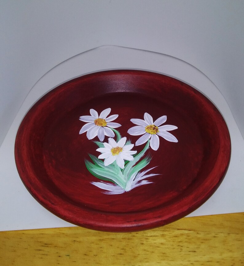 Hand Painted Flower Container Six Inch with Saucer image 4