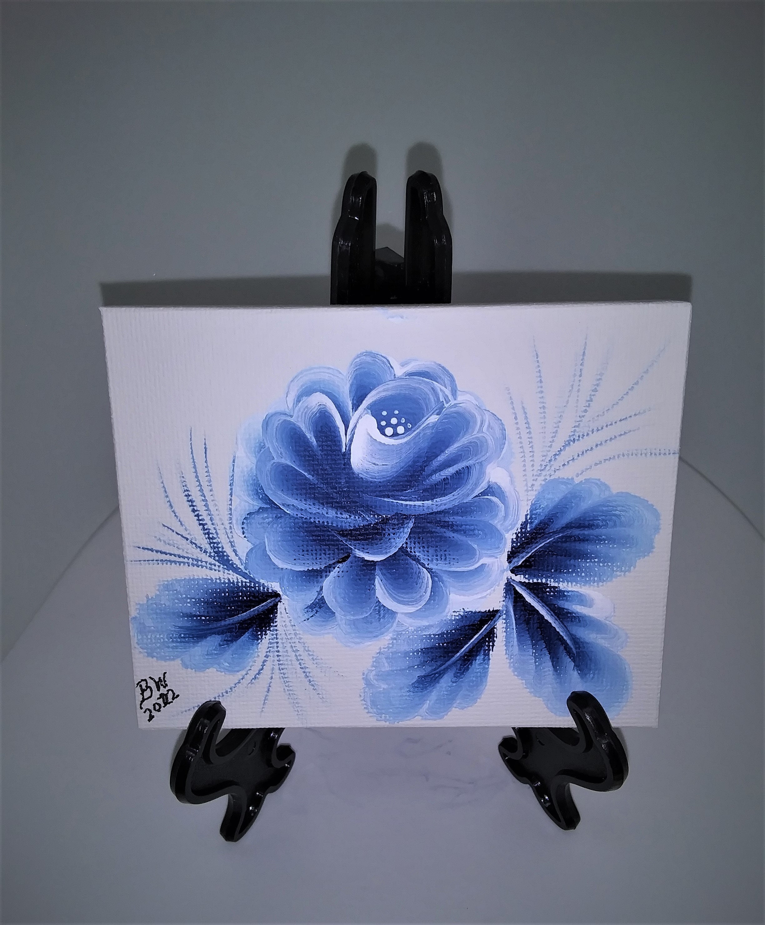 Hand Painted Wall Decor Mini Canvas Painting 4x3 With Tiny Art Easel Etsy