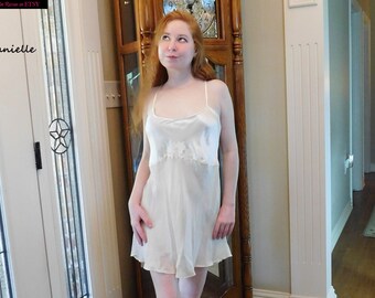 Short Nightgown Oscar de la Renta Medium Satin Jacquard with Lace Oscar de la Renta Satin Slip Dress Chemise Nightie Slip Dress Lingerie