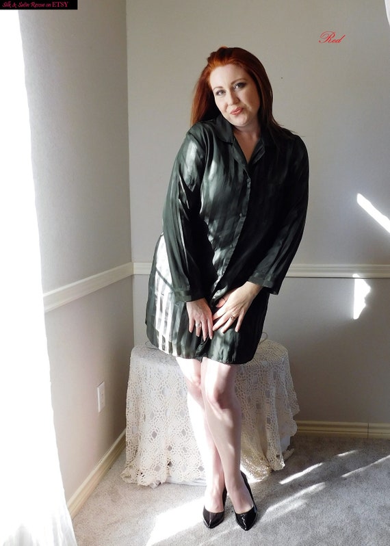 green satin nightdress