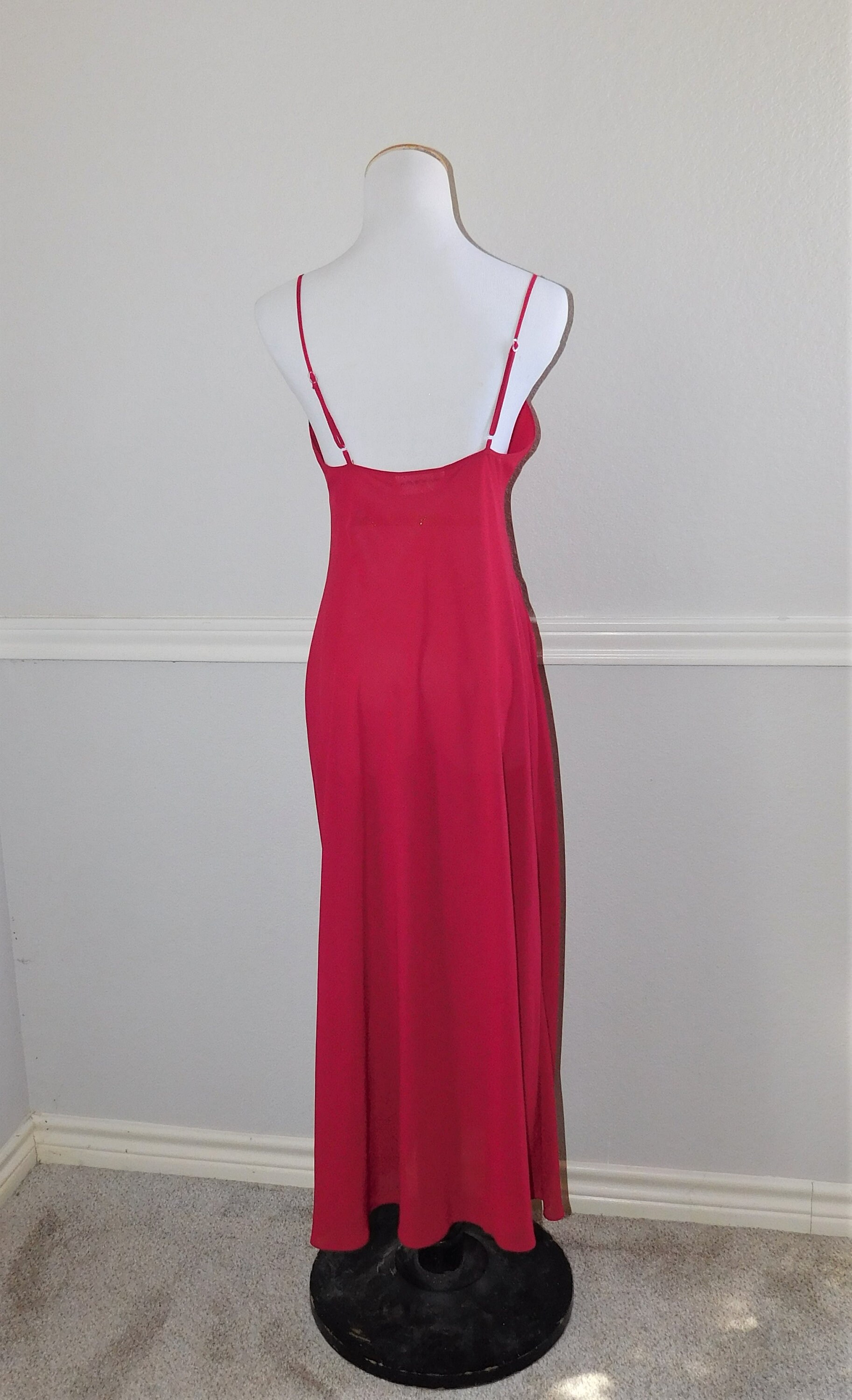 SHEER See-thru RED Long Slip NIGHTGOWN Gown Small Sexy - Etsy