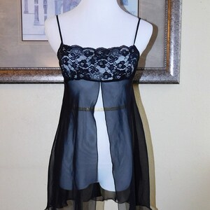 La Senza SHEER BLACK Lace BABYDOLL Nightie Nighty Nightgown - Etsy