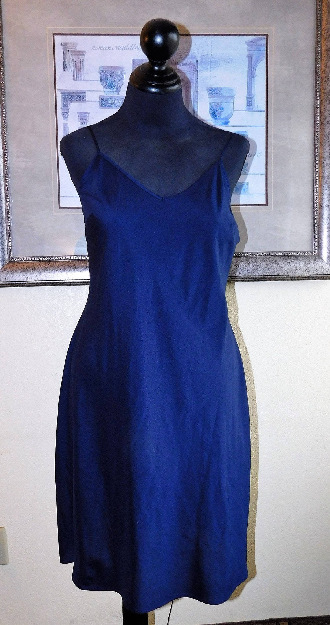 Navy BLUE SLIP DRESS Nightgown Banana Republic Lingerie Size Etsy
