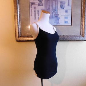 Victoria&#39;s Secret BLACK Cotton and Stretch LACE CAMI Camisole Pink Satin Trim Pajama Top Lingerie - M