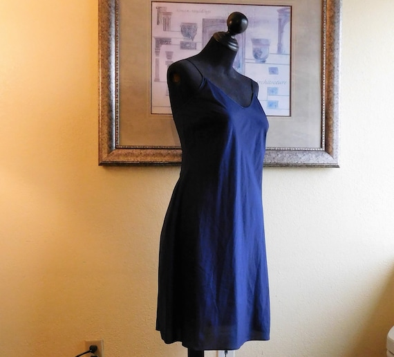 Navy BLUE SLIP DRESS Nightgown Banana Republic Lingerie Size 12