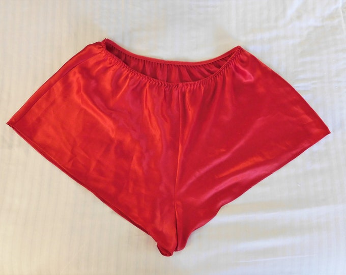 RED SATIN Sleep SHORTS French Knickers Tap Pants Pj Pajama - Etsy