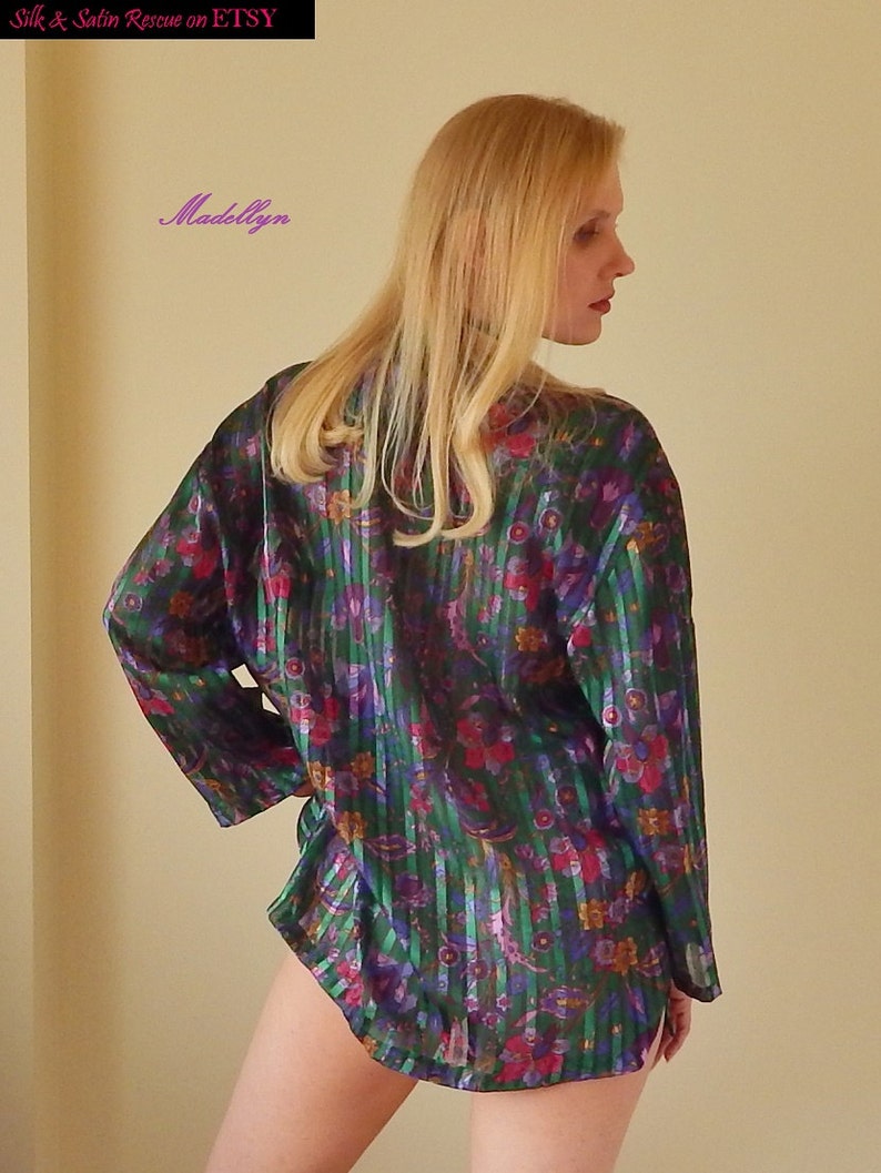 Vintage Victoria's Secret Sheer Green Floral Sleepshirt Nightshirt NWOT