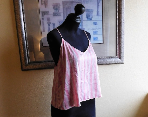 Buy NWT Pretty Pink and White Satin Victoria's Secret CAMI Top Stripes  Camisole Pajama Pj Top Shirt Plus Size Nos Valentine Lingerie XL Online in  India 