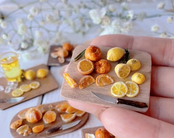 Miniature Citrus Prep Collection (One prep board) Magnet! Lemons Oranges Citrus fruit