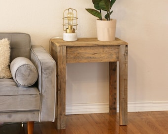 Natural Reclaimed Wood Open Leg Side Table