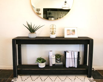 60" Black Farmhouse Console Table