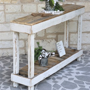 White Luxe Combo Console Table 46 inch White Luxe Farmhouse Entryway Sofa Table