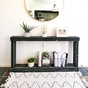 Black farmhouse entry sale table