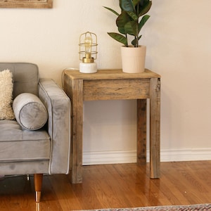 Natural Reclaimed Wood Open Leg Side Table image 1