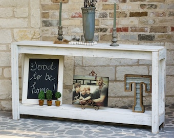 White Farmhouse 60" Sofa Table