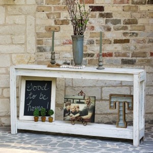 White Farmhouse 60" Sofa Table