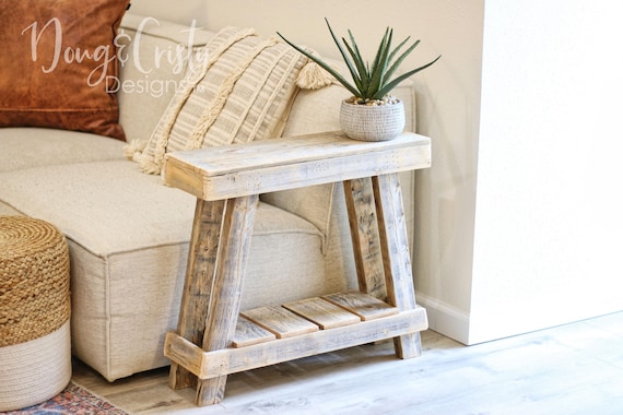 8" Luxe Aztec A-Frame Accent Table