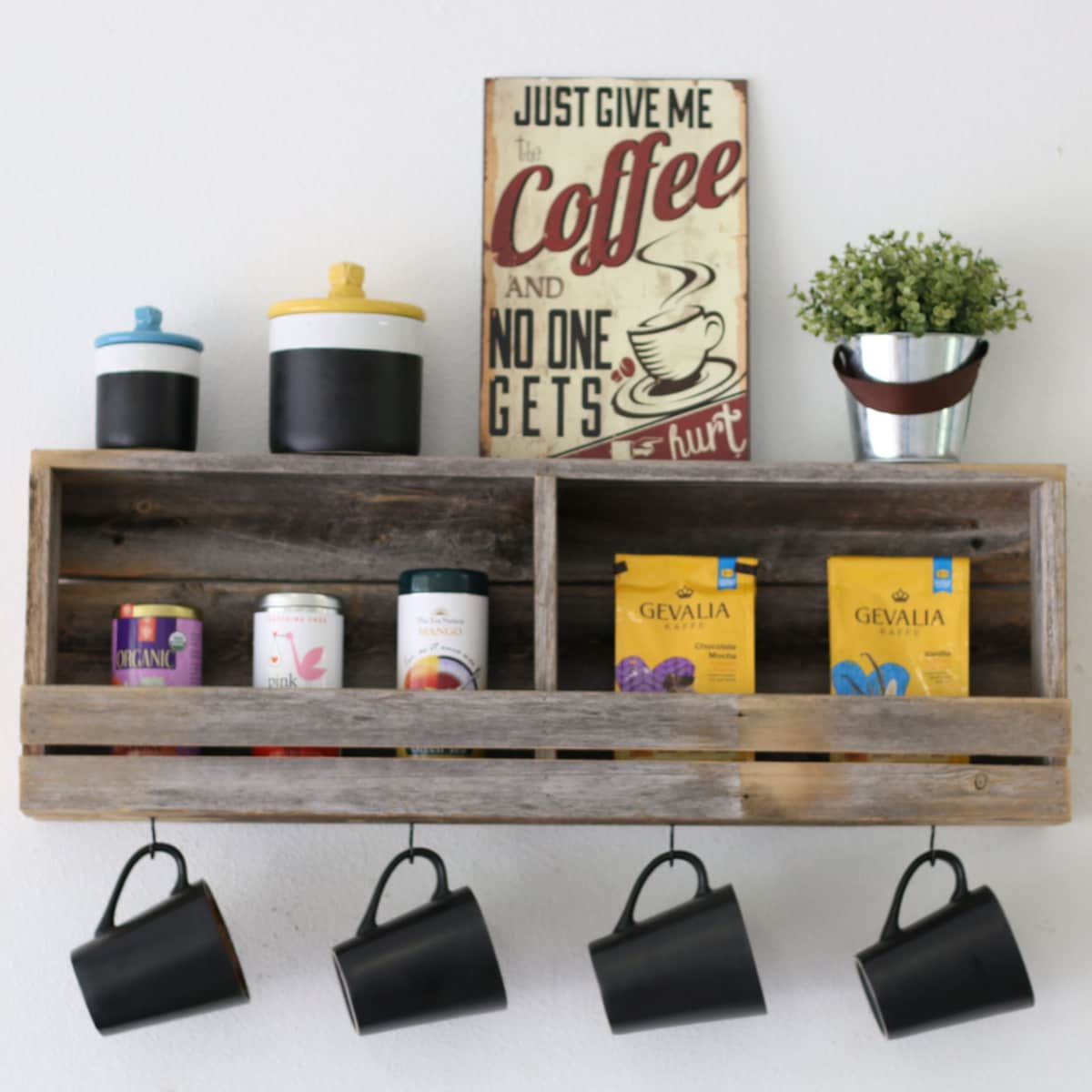 Rustic Slatted Wall Shelf - Etsy