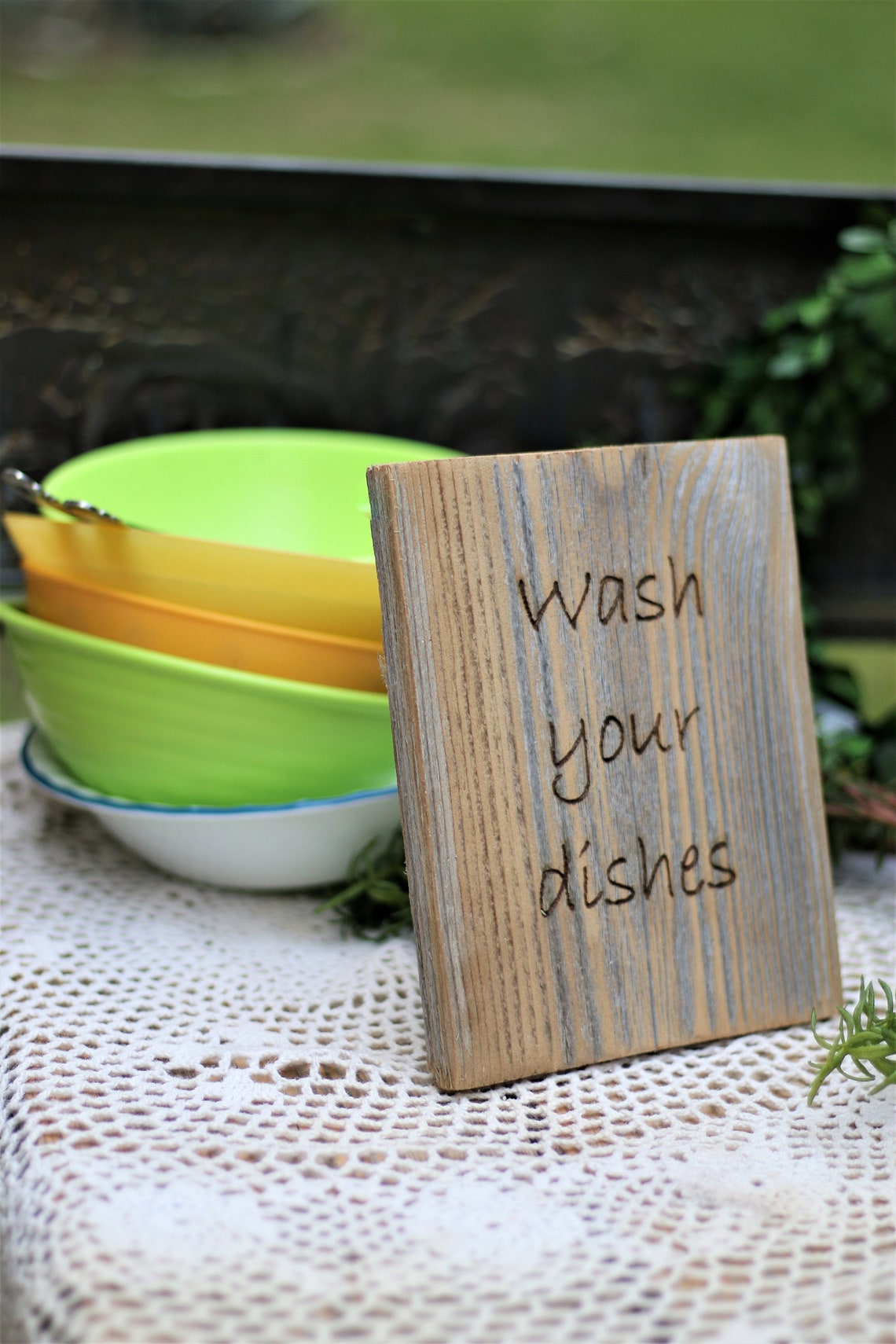 Wash Your Dishes Engraved Sign | Etsy