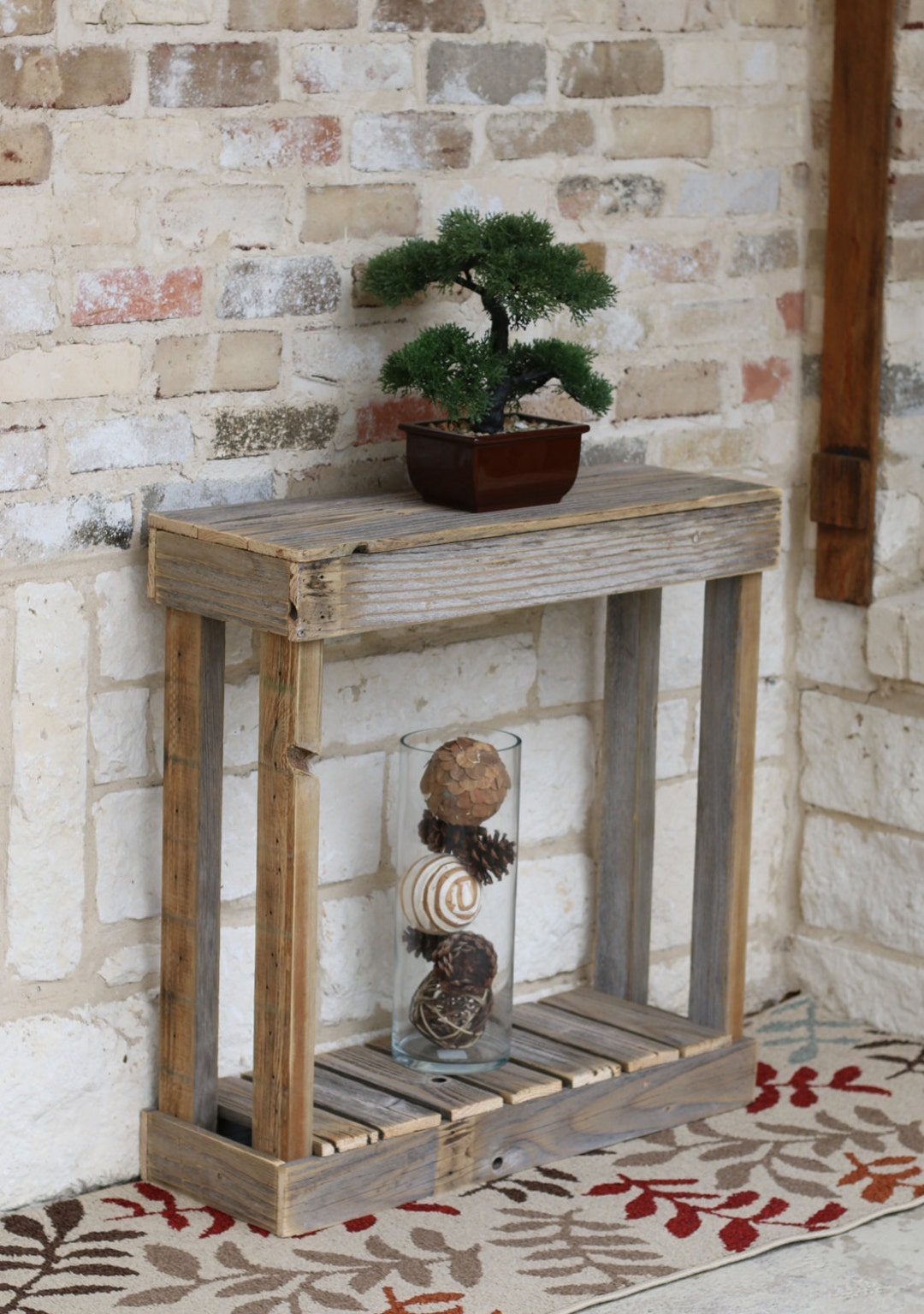 Rustic Slatted Entry Console - Etsy